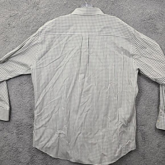Peter Millar Men's Gray White Checker Long Sleeve Button Up Shirt Size XL - Picture 9 of 13